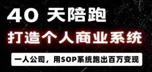 【精】40天陪跑打造个人商业系统,一人公司,用SOP系统跑出百W变现 【精】40天陪跑打造个人商业系统,一人公司,用SOP系统跑出百W变现