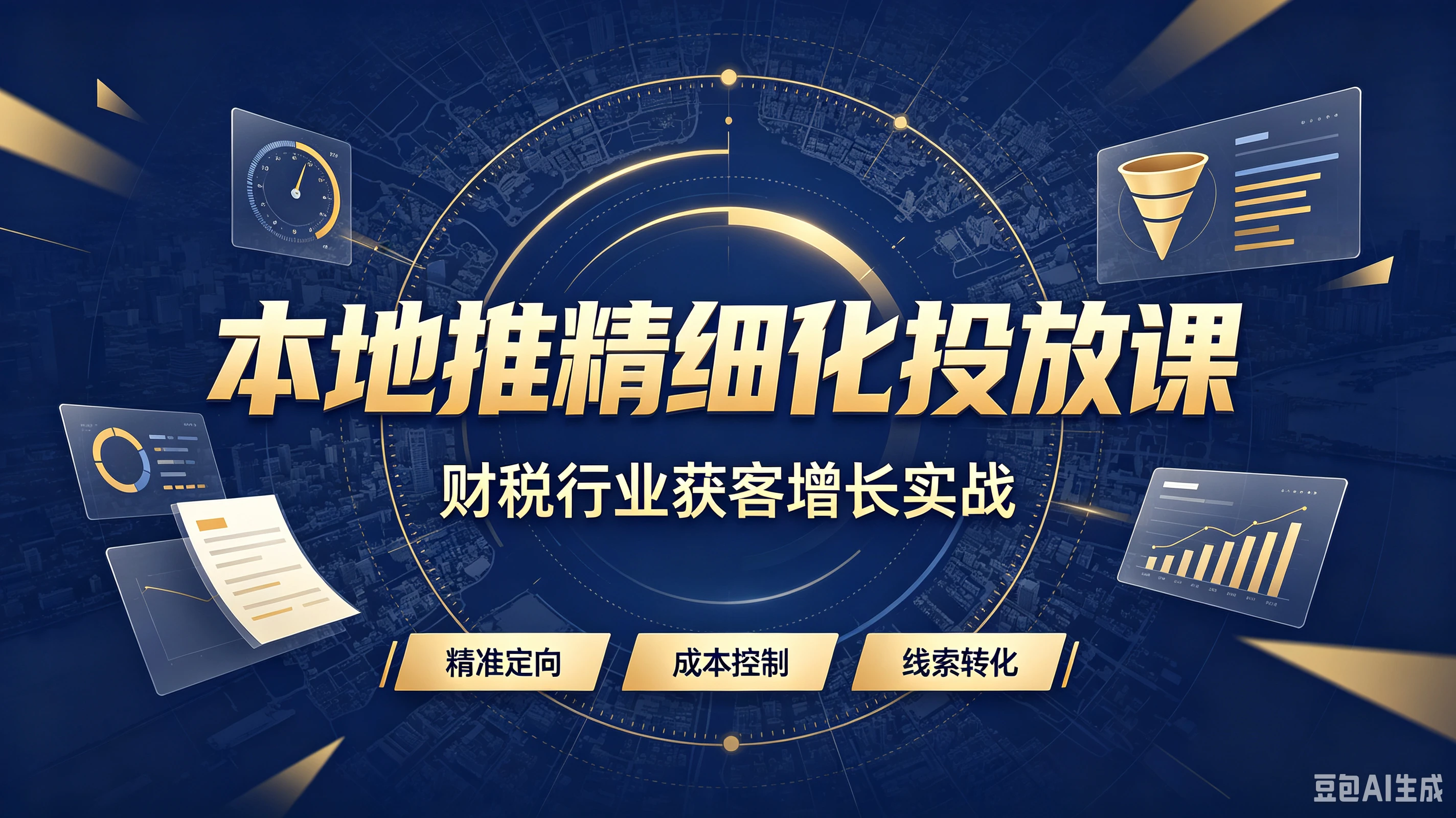 【精】本地推精细化投放课，财税行业获客增长实战，精准定向、成本控制、线索转化