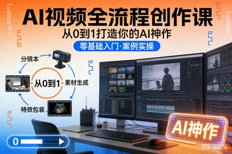 【精】AI视频全流程创作课，从0到1打造你的AI神作