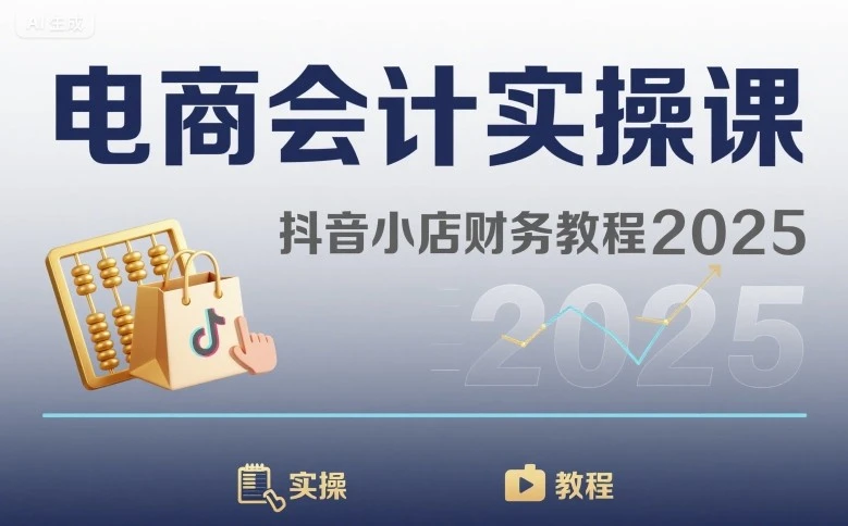 【精】电商会计实操课-抖音小店财务教程2025 【精】电商会计实操课-抖音小店财务教程2025