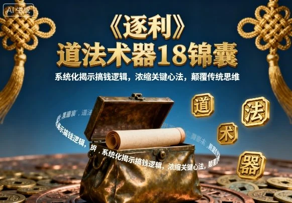 【精】《逐利》道法术器18锦囊,系统化揭示搞钱逻辑,浓缩关键心法,颠覆传统思维 【精】《逐利》道法术器18锦囊,系统化揭示搞钱逻辑,浓缩关键心法,颠覆传统思维