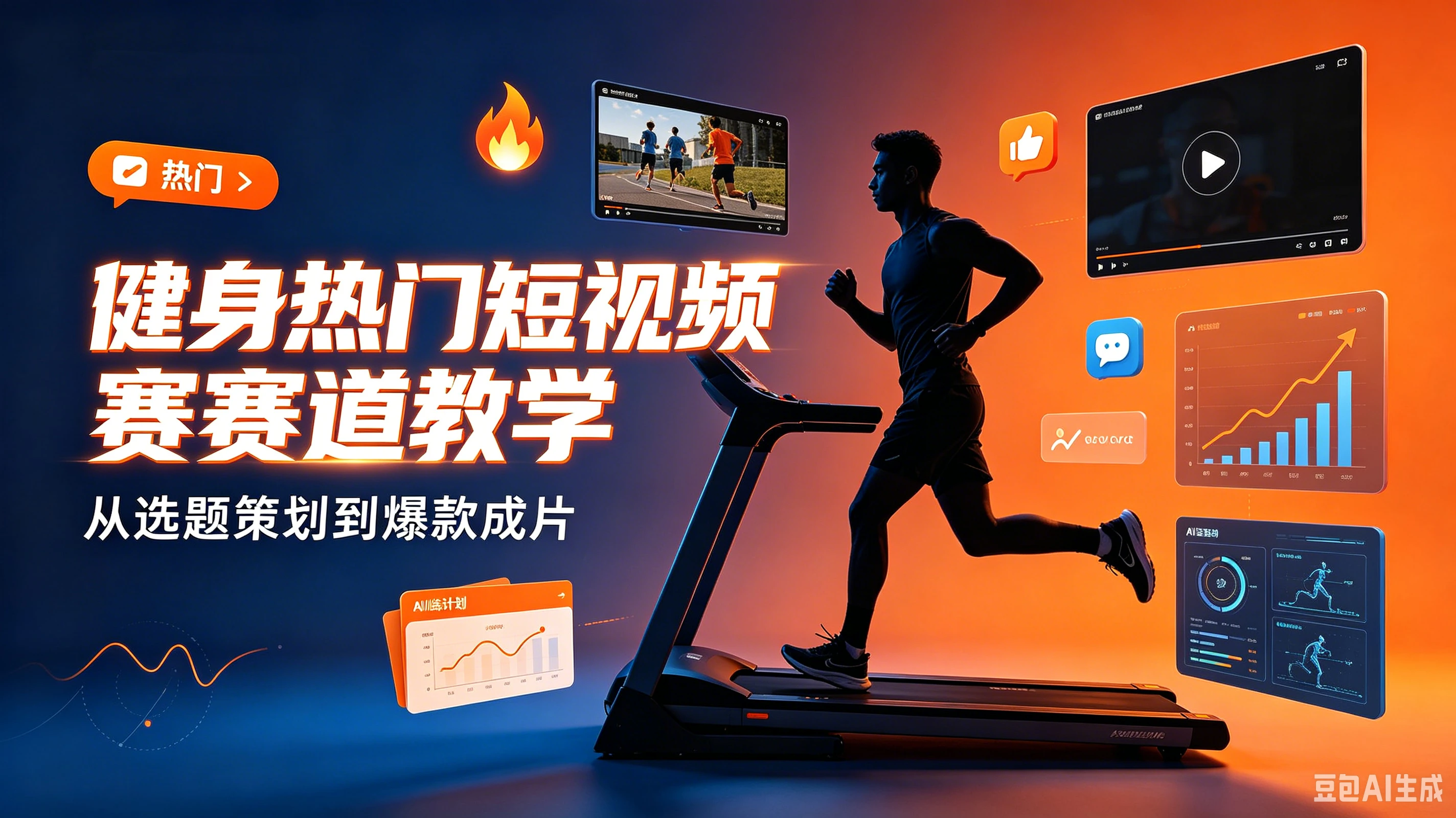 【精】抖音某博主的健身热门短视频赛道教学，精选独家，接商单或者健身私域，零基础也能快速入局