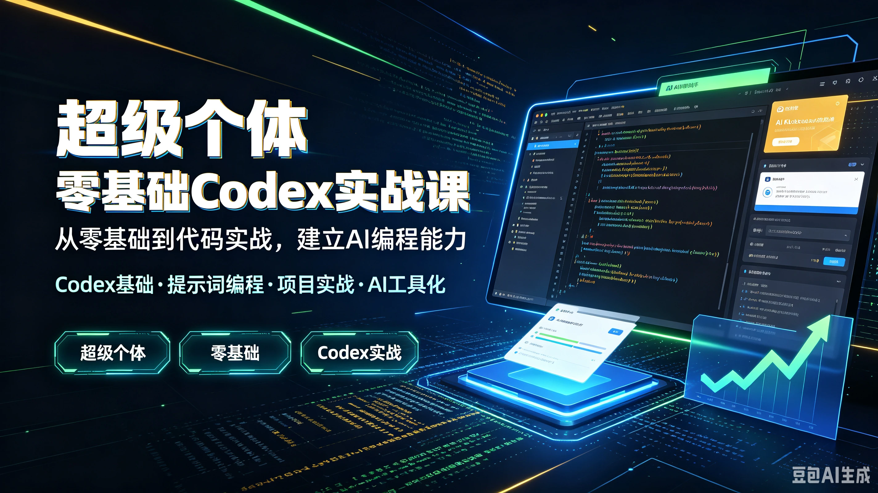 【精】超级个体零基础Codex实战课，从零基础到代码实战，建立AI编程能力，Codex基础·提示词编程·项目实战·AI工具化