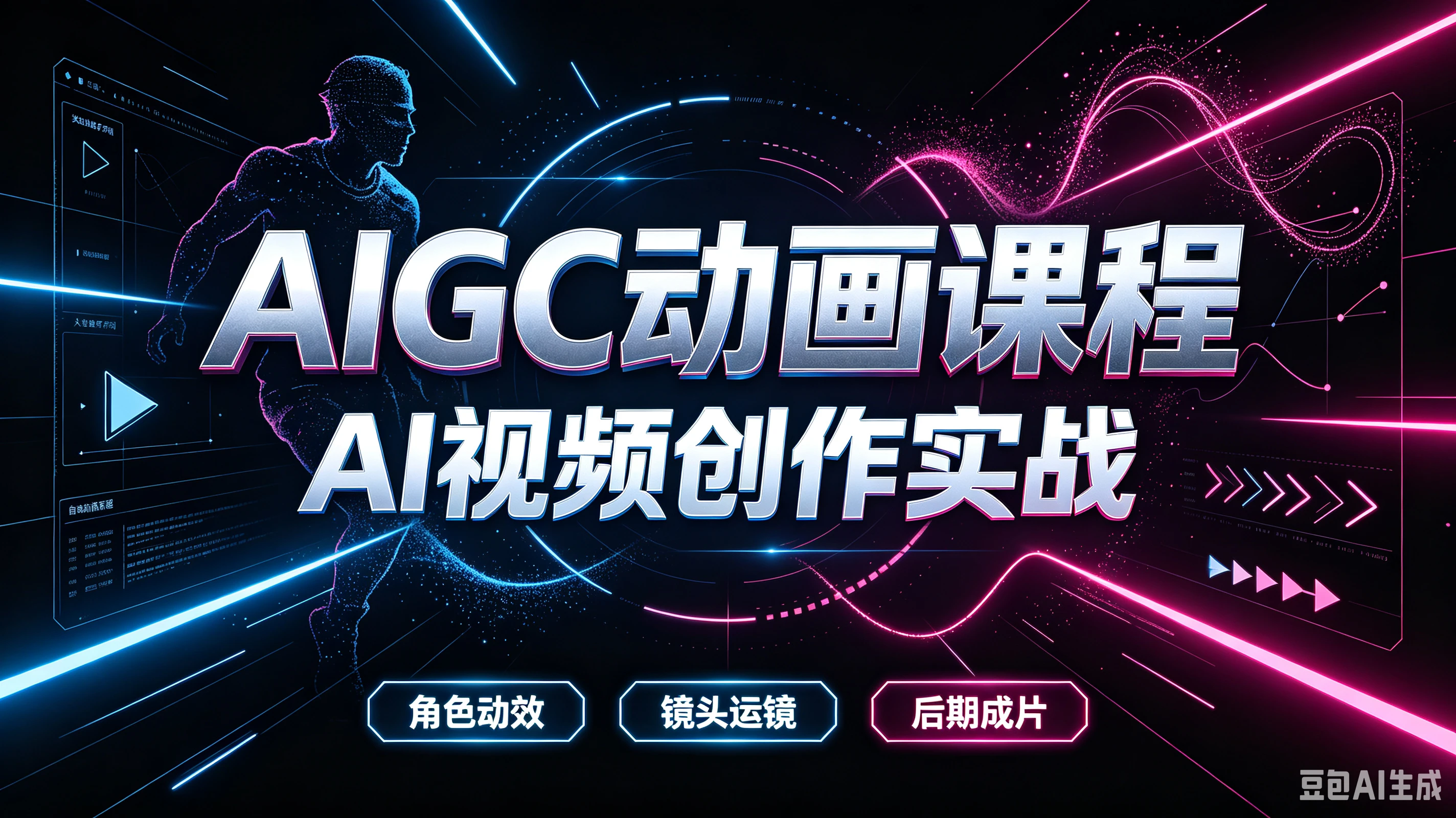 【精】AIGC动画课程，AI视频创作实战，角色动效、镜头运镜、后期成片