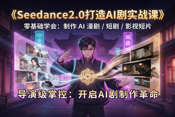 【精】Seedance2.0打造AI剧实战课,导演级掌控:开启AI剧制作革命