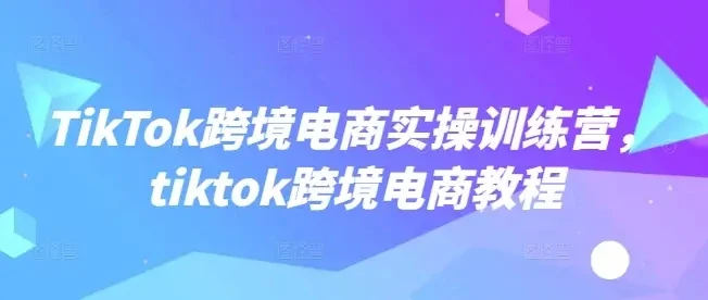 【精】TikTok跨境电商实操训练营,tiktok跨境电商教程 【精】TikTok跨境电商实操训练营,tiktok跨境电商教程