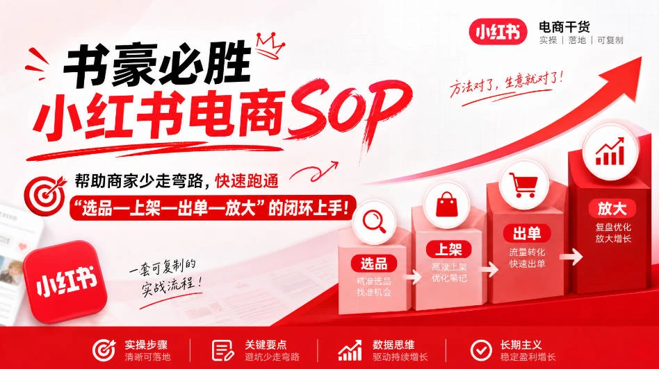【精】书豪小红书电商sop 九月新课，5 节系统课程，从基础概念到实操落地完整讲解，帮你少走弯路系统提升