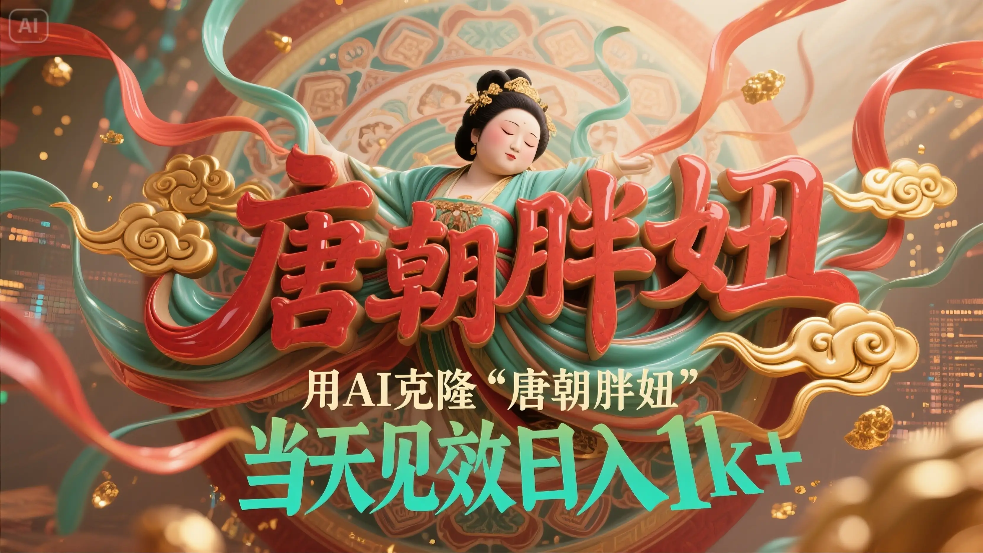 用AI克隆“唐朝胖妞”日更3条,平台疯狂推流,小白闭眼复制,当天见效,日入1000+ 用AI克隆“唐朝胖妞”日更3条,平台疯狂推流,小白闭眼复制,当天见效,日入1000+
