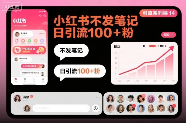 引流系列课14：小红书不发笔记日引流100+粉