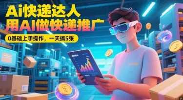 Ai快递达人,用AI做快递推广,0基础上手操作,一天搞5张 Ai快递达人,用AI做快递推广,0基础上手操作,一天搞5张