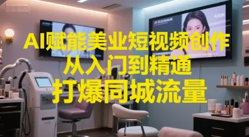 AI赋能美业短视频创作,从入门到精通,打爆同城流量,超级AI工具短视频实操落地 AI赋能美业短视频创作,从入门到精通,打爆同城流量,超级AI工具短视频实操落地