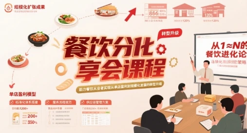 【精】餐饮分享会课程,助力餐饮从业者实现从单店盈利到规模化发展的转型升级 【精】餐饮分享会课程,助力餐饮从业者实现从单店盈利到规模化发展的转型升级