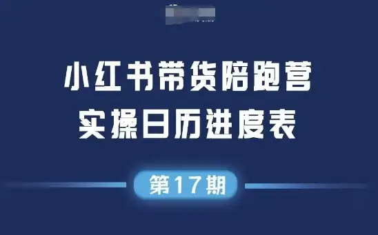 小红书第17期带货陪跑营，不囤货，无不直播，无不投流，通过选品+笔记内容+测品+笔记铺量+矩阵运营打爆款