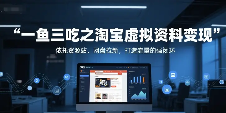 一鱼三吃之淘宝虚拟资料变现,依托资源站、网盘拉新,打造流量的强闭环 一鱼三吃之淘宝虚拟资料变现,依托资源站、网盘拉新,打造流量的强闭环