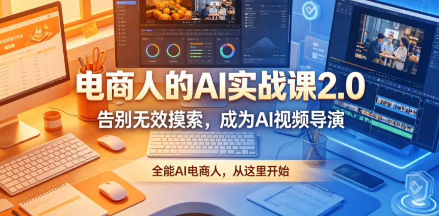 【精】电商人的AI实战课2.0，告别无效摸索，成为AI视频导演，全能AI电商人，从这里开始