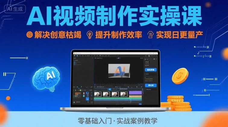 【精】Ai视频制作实操课,解决创意枯竭、效率低下痛点,实现日更量产可持续变现 【精】Ai视频制作实操课,解决创意枯竭、效率低下痛点,实现日更量产可持续变现