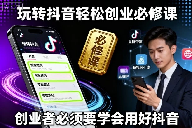 【精】玩转抖音轻松创业必修课,创业者必须要学会用好抖音 【精】玩转抖音轻松创业必修课,创业者必须要学会用好抖音