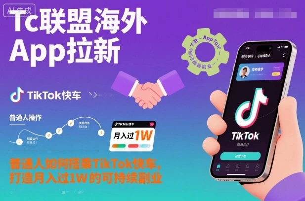 【精】Tc联盟海外App拉新:普通人如何搭乘TikTok快车,打造月入过1W的可持续副业 【精】Tc联盟海外App拉新:普通人如何搭乘TikTok快车,打造月入过1W的可持续副业