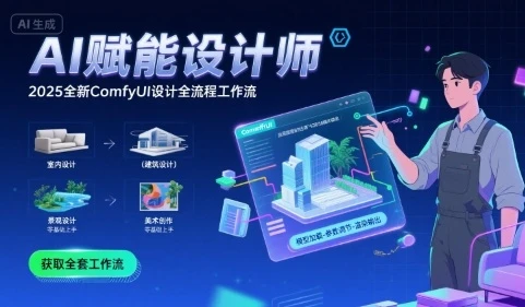 【精】AI赋能设计师, 2025全新comfyui设计全流程工作流 ,室内-建筑-景观-美术,零基础直接上手 【精】AI赋能设计师, 2025全新comfyui设计全流程工作流 ,室内-建筑-景观-美术,零基础直接上手