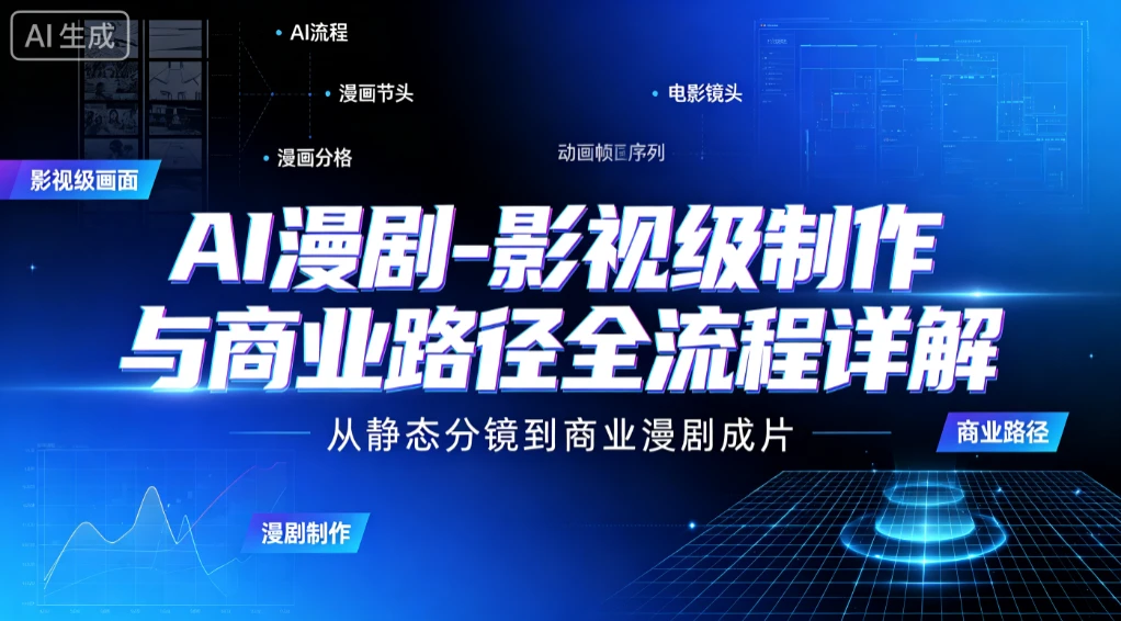 【精】AI 漫剧-影视级制作与商业路径全流程详解,从静态分镜到商业漫剧成片 【精】AI 漫剧-影视级制作与商业路径全流程详解,从静态分镜到商业漫剧成片