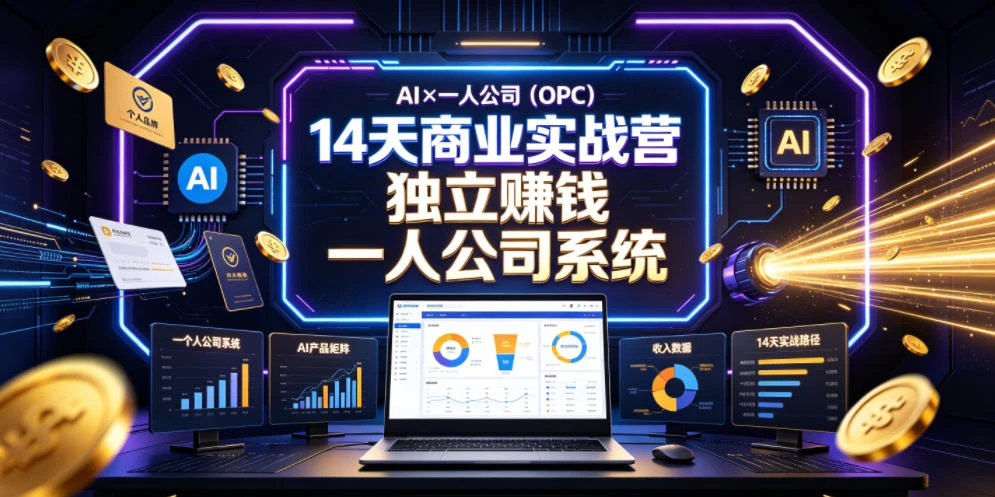 【精】AI×一人公司(OPC)14天商业实战营,用AI帮你搭建一个属于你自己的、能独立賺钱的一人公司系统 【精】AI×一人公司(OPC)14天商业实战营,用AI帮你搭建一个属于你自己的、能独立賺钱的一人公司系统