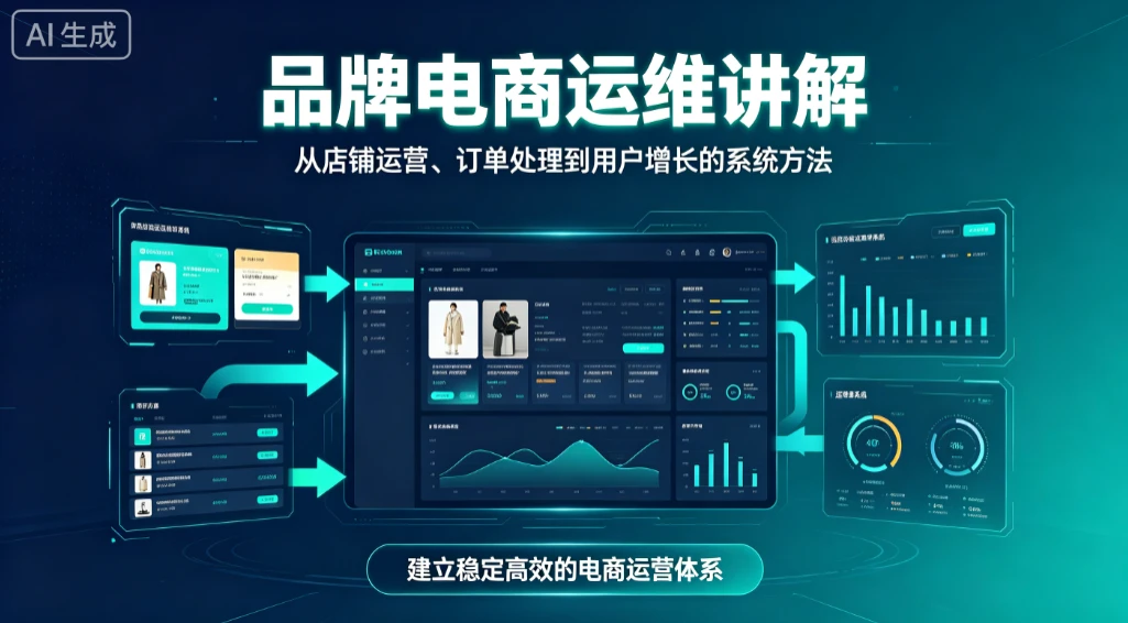品牌电商运维讲解，从店铺运营、订单处理到用户增长的系统方法