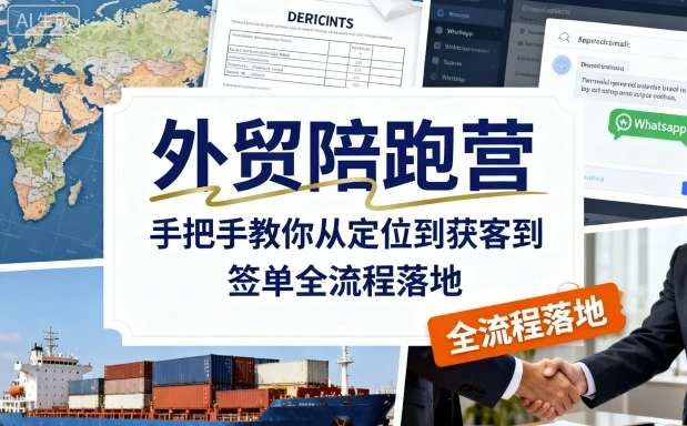 【精】外贸陪跑营,手把手教你从定位到获客到签单全流程落地 【精】外贸陪跑营,手把手教你从定位到获客到签单全流程落地