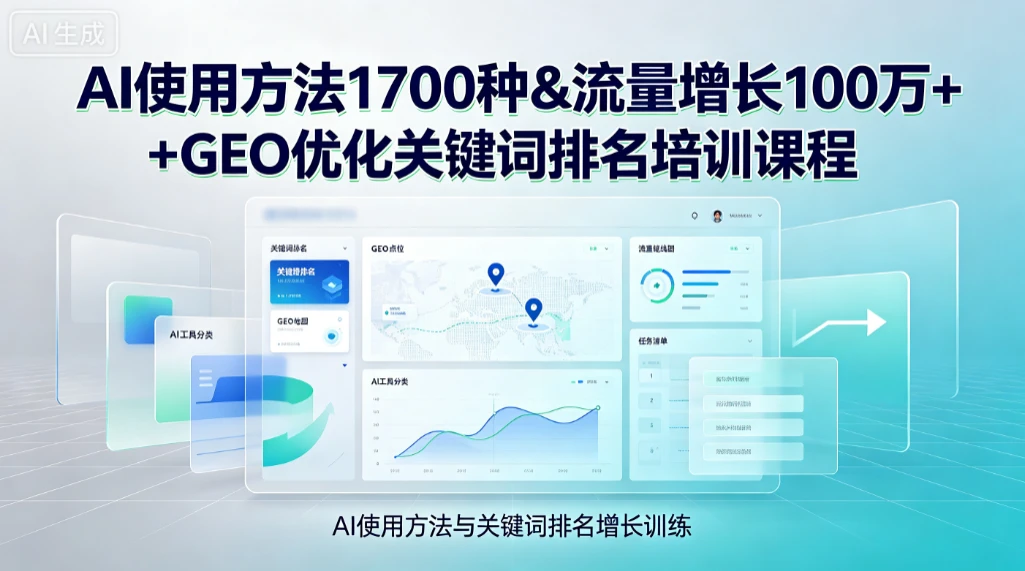 【精】Ai使用方法1700种&流量增长100万+GEO优化关键词排名培训课程