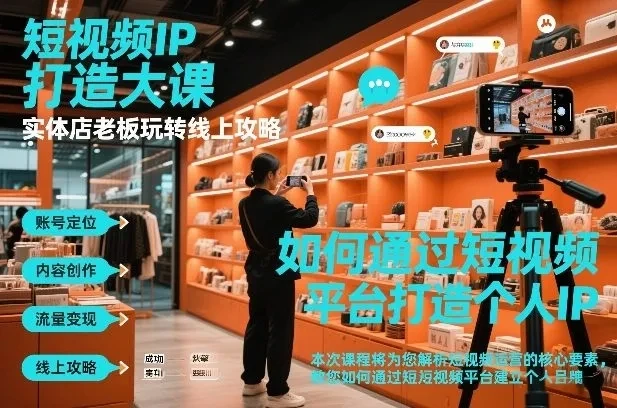 【精】短视频ip打造大课,实体店老板玩转线上攻略 【精】短视频ip打造大课,实体店老板玩转线上攻略