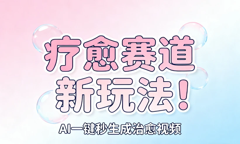 AI+疗愈+一键生成！一分钟一条素材，每天想要多少素材就多少素材！做账号就像呼吸一样简单！