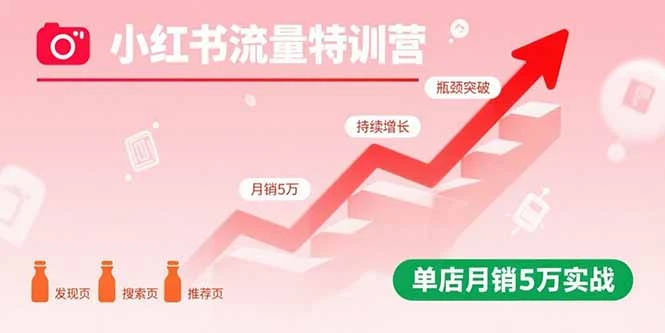 【精】小红书流量特训营:突破流量瓶颈,实现店铺持续增长,单店月销5万实战 【精】小红书流量特训营:突破流量瓶颈,实现店铺持续增长,单店月销5万实战