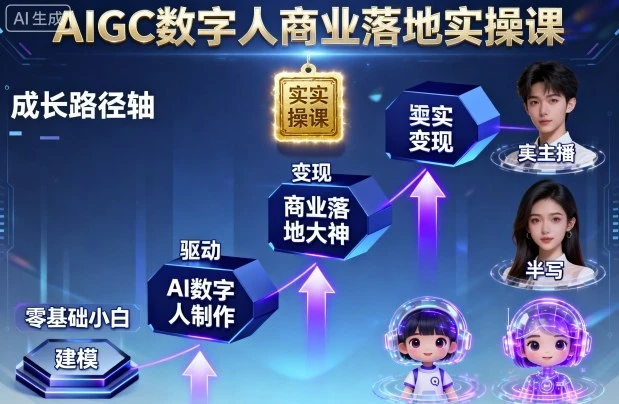 【精】AIGC数字人商业落地实操课,从零基础小白到AI数字人大神 【精】AIGC数字人商业落地实操课,从零基础小白到AI数字人大神