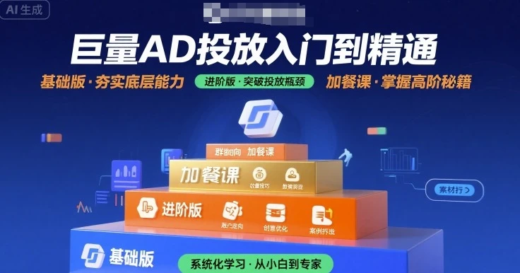 【精】巨量AD投放入门到精通,基础版+进阶版+加餐课 【精】巨量AD投放入门到精通,基础版+进阶版+加餐课