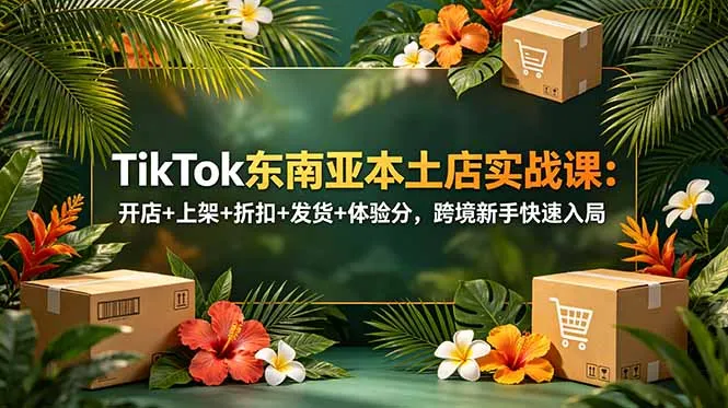 【精】TikTok东南亚本土店实战课：开店+上架+折扣+发货+体验分，跨境新手快速入局