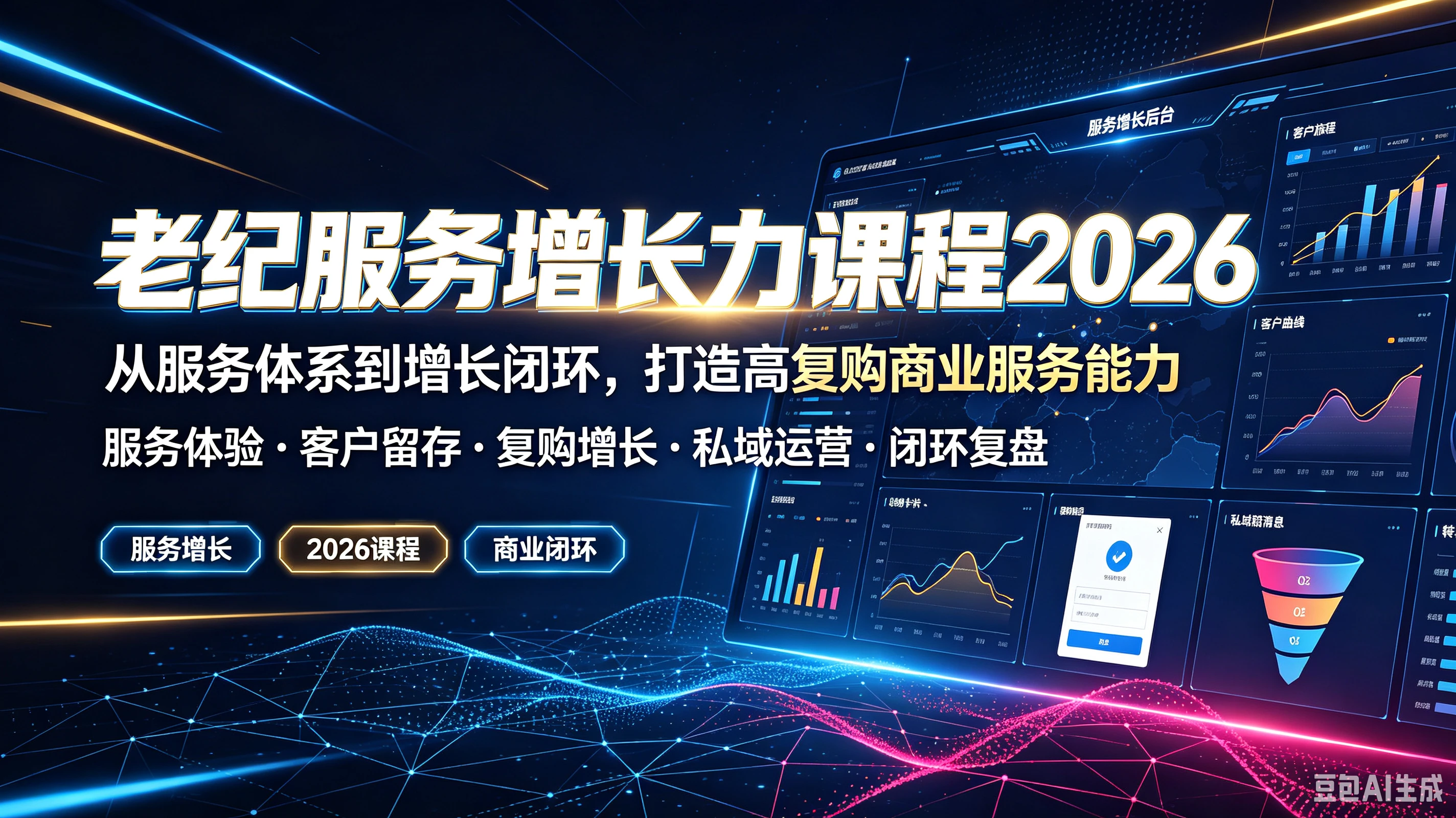 【精】老纪服务增长力课程2026，从服务体系到增长闭环，打造高复购商业服务能力，服务体验、客户留存、复购增长、私域运营、闭环复盘