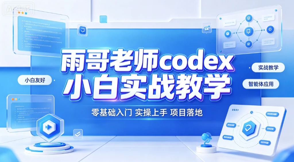 【精】雨哥老师codex小白实战教学，零基础入门实操上手、项目落地