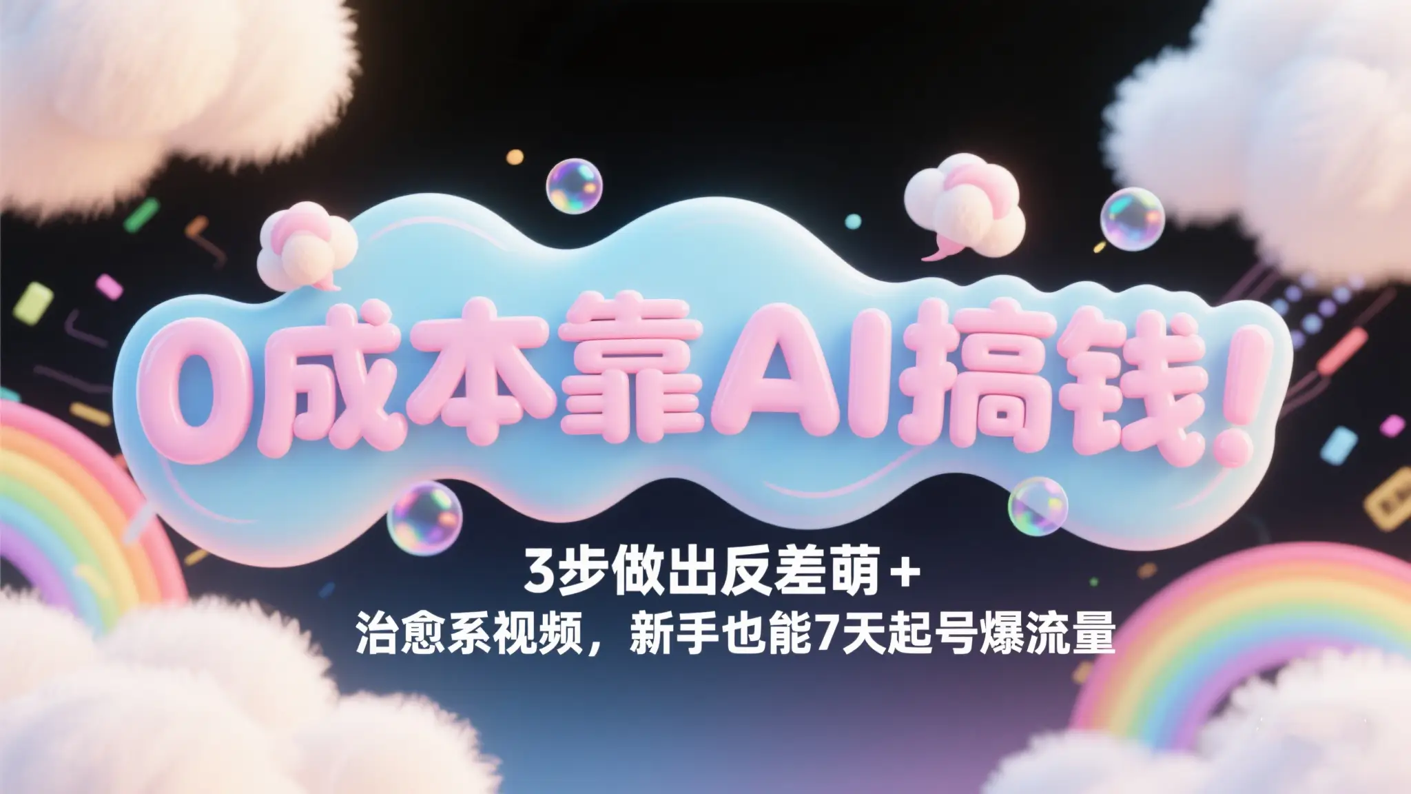 0成本靠AI搞钱!3步做出反差萌+治愈系视频,新手也能7天起号爆流量,单日变现1000+ 0成本靠AI搞钱!3步做出反差萌+治愈系视频,新手也能7天起号爆流量,单日变现1000+