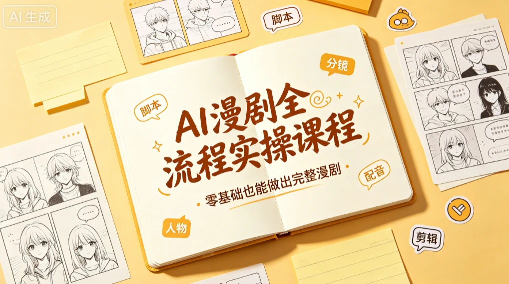 【精】AI漫剧全流程实操课程读书卡,零基础也能做出完整漫剧 【精】AI漫剧全流程实操课程读书卡,零基础也能做出完整漫剧