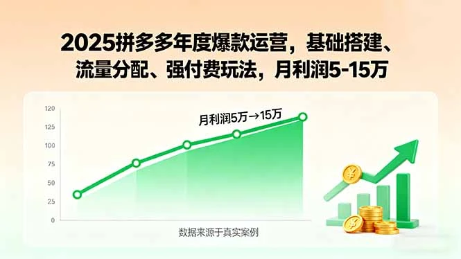 【精】2025拼多多年度爆款运营,基础搭建、流量分配、强付费玩法,月利润5-15万 【精】2025拼多多年度爆款运营,基础搭建、流量分配、强付费玩法,月利润5-15万