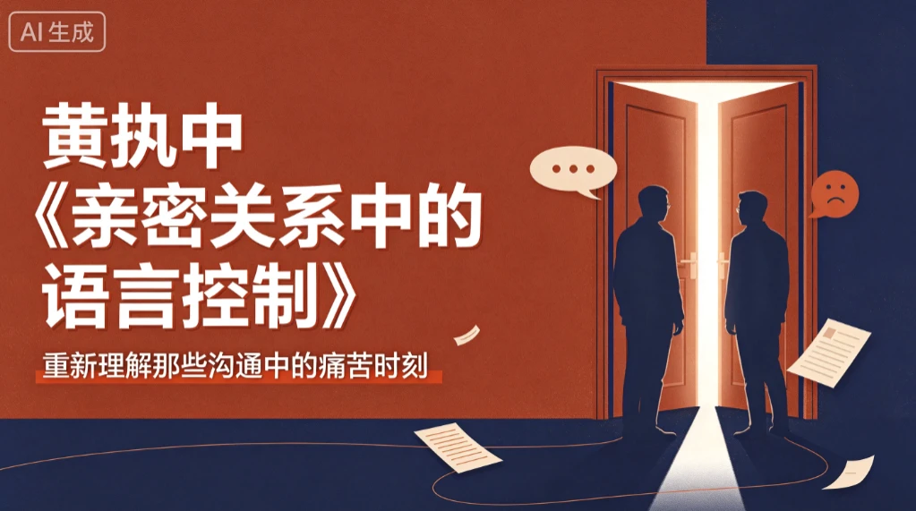 【精】黄执中《亲密关系中的语言控制》重新理解那些沟通中的痛苦时刻