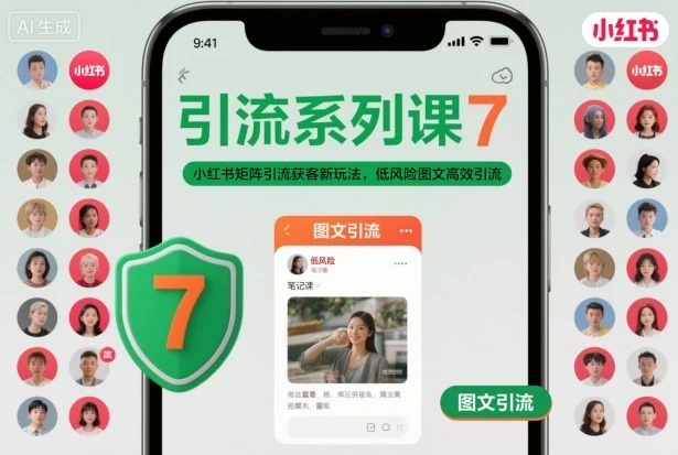 引流系列课7,小红书矩阵引流获客新玩法,低风险图文高效引流 引流系列课7,小红书矩阵引流获客新玩法,低风险图文高效引流