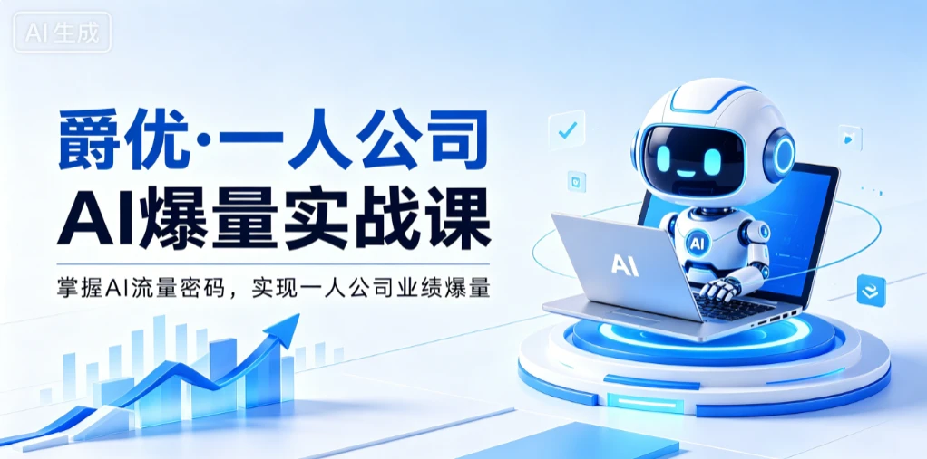 【精】爵优·一人公司AI爆量实战课:掌握AI流量密码,实现一人公司业绩爆量 【精】爵优·一人公司AI爆量实战课:掌握AI流量密码,实现一人公司业绩爆量