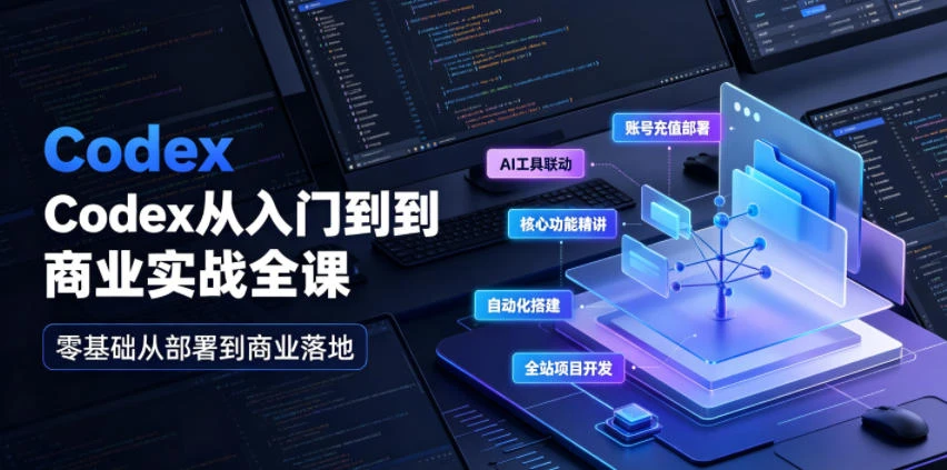 【精】Codex从入门到商业实战全课|账号充值部署、AI工具联动、核心功能精讲、自动化搭建、全站项目开发零基础教程 【精】Codex从入门到商业实战全课|账号充值部署、AI工具联动、核心功能精讲、自动化搭建、全站项目开发零基础教程