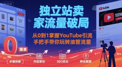 【精】独立站卖家流量破局:从0到1掌握YouTube引流,手把手带你玩转油管流量 【精】独立站卖家流量破局:从0到1掌握YouTube引流,手把手带你玩转油管流量