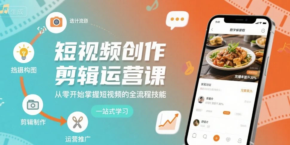 【精】短视频创作剪辑运营课,从零开始掌握短视频的全流程技能 【精】短视频创作剪辑运营课,从零开始掌握短视频的全流程技能