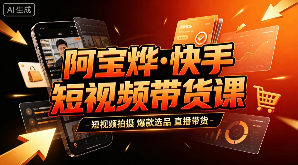 【精】阿宝烨·快手短视频带货课,短视频拍摄、爆款选品、直播带货 【精】阿宝烨·快手短视频带货课,短视频拍摄、爆款选品、直播带货