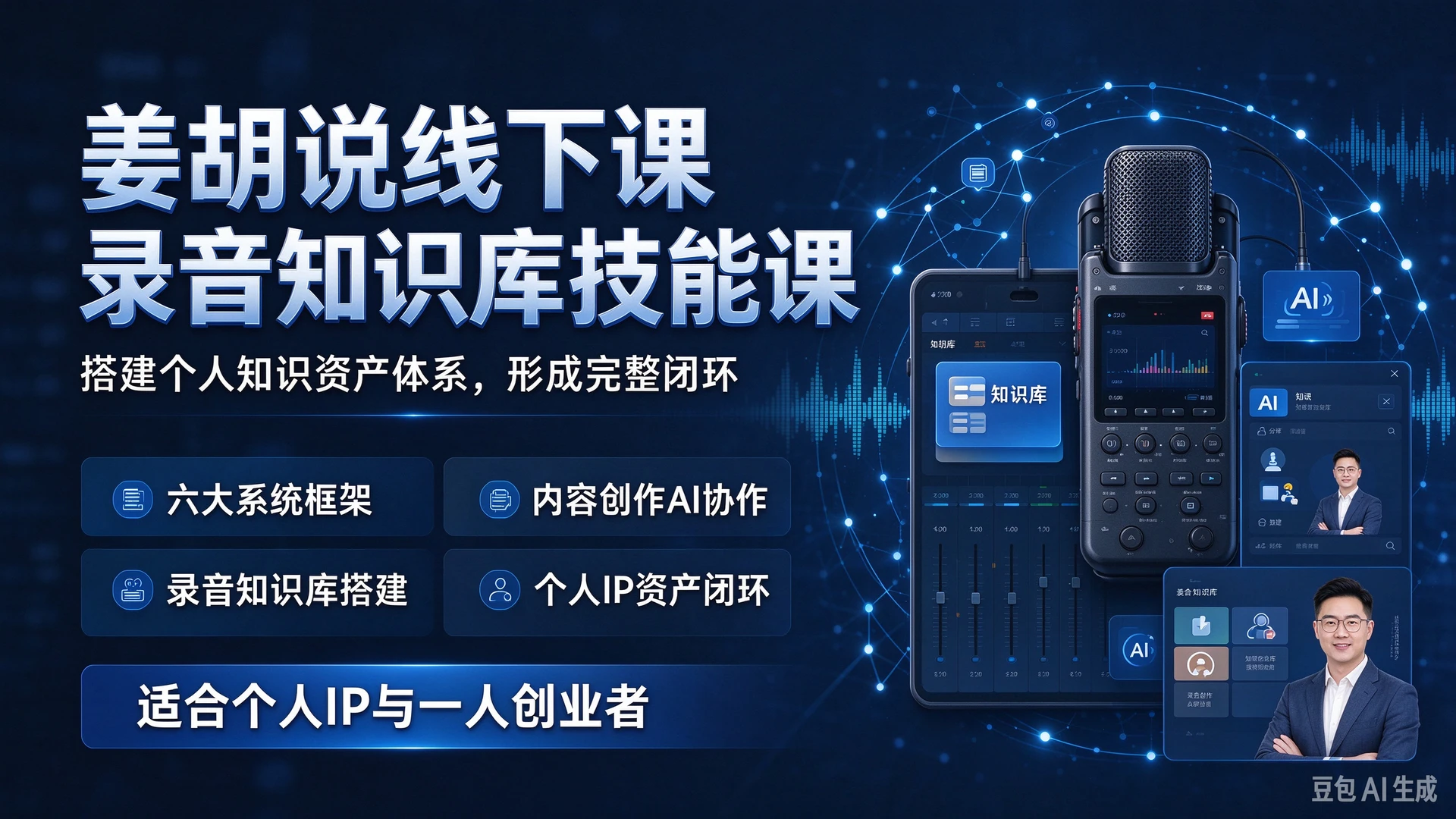 姜胡说线下课录音知识库技能课,带你学习六大系统框架与内容创作AI协作方法,搭建个人知识资产体系,适合个人IP与一人创业者的完整闭环 姜胡说线下课录音知识库技能课,带你学习六大系统框架与内容创作AI协作方法,搭建个人知识资产体系,适合个人IP与一人创业者的完整闭环