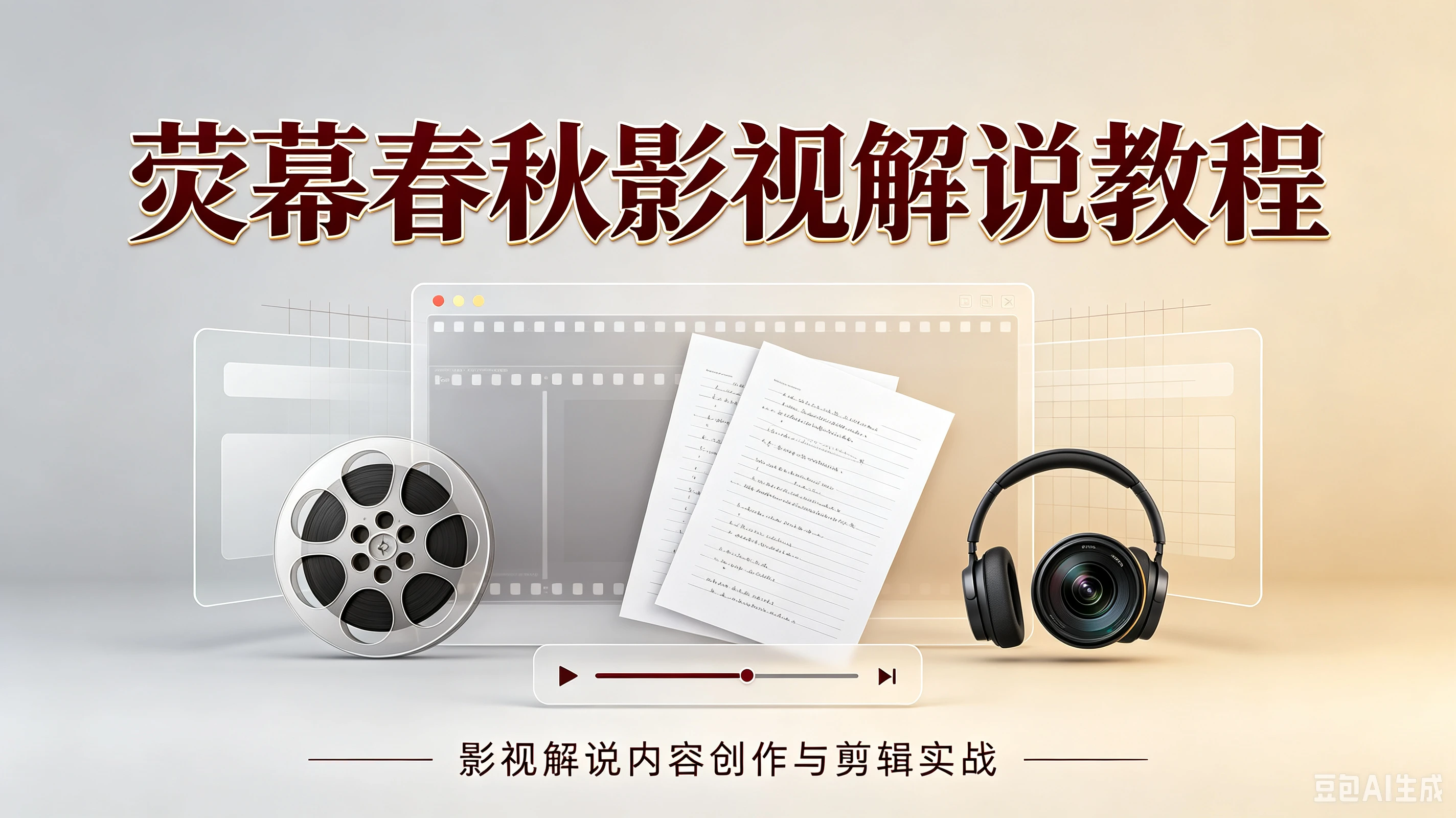 【精】抖音58W粉丝博主荧幕春秋影视解说教程，零基础搞定影视解说完整成片