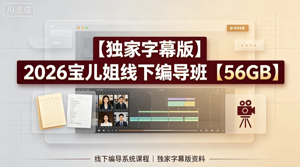【精】2026宝儿姐线下编导班,线下编导系统课程,独家字幕版资料 【精】2026宝儿姐线下编导班,线下编导系统课程,独家字幕版资料