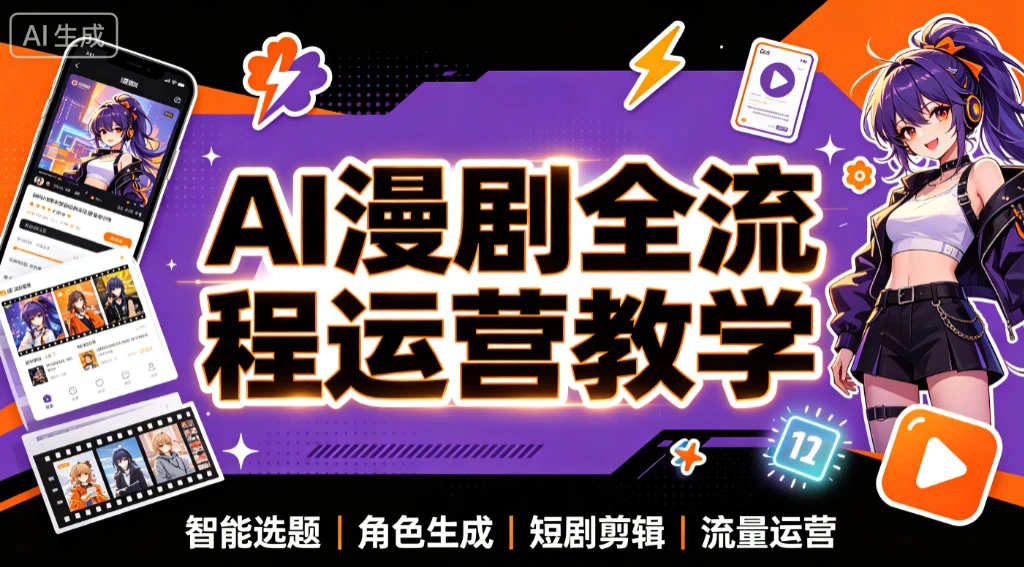【精】AI漫剧全流程运营教学,从选题策划到账号增长,AI漫剧实战训练 【精】AI漫剧全流程运营教学,从选题策划到账号增长,AI漫剧实战训练